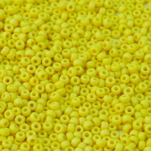 AB Matte Yellow Opaque, Miyuki 11/0 Seed Beads, Colour 0404FR, 250 Grams