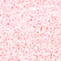 White/pink colour lined Miyuki 11/0 seed beads, Colour 0427,  22g approx.