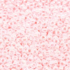 White/pink colour lined Miyuki 11/0 seed beads, Colour 0427,  22g approx.