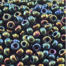 Miyuki Size 11 Seed Beads, Opaque Zinc Iris, Colour 0463, 22g Approx.