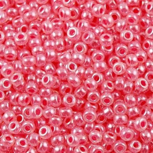 Carnation Pink Ceylon, Miyuki Size 8/0 Seed Beads, Colour 0535, 250 Grams