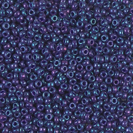 Opaque Eggplant Luster Miyuki 15/0 Seed Beads, Colour 1899, 100 Grams