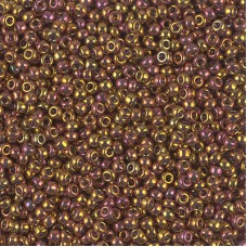 Transparent Tea Berry Gold Iris, Colour 2449, Miyuki 11/0, 22g approx.