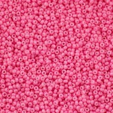 Dyed Opaque Pink Miyuki 11/0 Seed Beads, colour 1385,  22g approx.