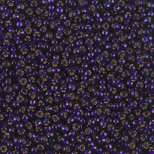 Dyed Silver Lined Dark Purple, Miyuki 15/0 Seed Beads, Colour 1426, 8.2g approx.