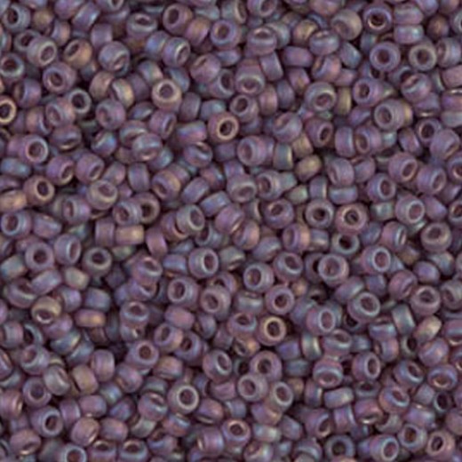 Matte Dark Smoky Amethyst AB, Miyuki 11/0 Seed Beads, Colour 0153FR, 22g Approx