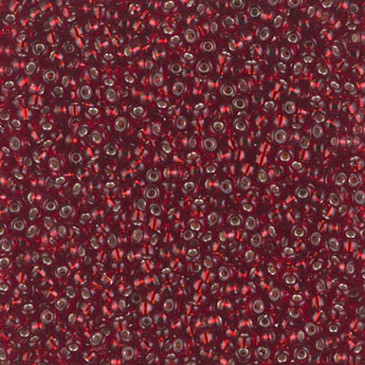 Silverlined Dark Ruby, Colour 2427, Miyuki 11/0, 22g approx.