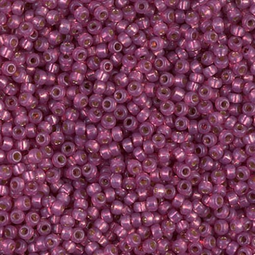 Silver Lined Fuschia Duracoat, Colour 4247, Miyuki 11/0, 22g approx.