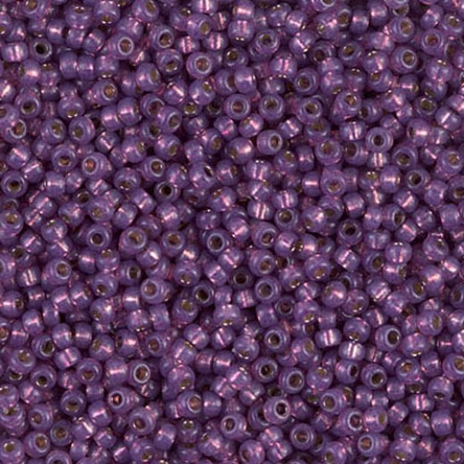 Silver Lined Dark Lilac Duracoat, Colour 4248, Miyuki 11/0, 22g approx.