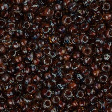 Transparent Dark Topaz Picasso, Miyuki 11/0 Seed Beads, Colour 4502, 250 Grams