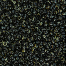 Picasso Opaque Smoky Black, Miyuki 8/0 Seed Beads, Colour 4511, 22g approx.