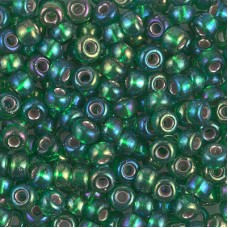 Green AB Silver lined Miyuki size 6/0 Colour 1016, 20g approx.