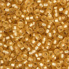 Semi-Matte Silver Lined Gold Miyuki 15/0 Seed Beads, 8.2g, Colour 1902