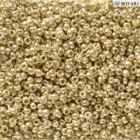 Duracoat Galvanised Pale Gold Miyuki 11/0 Seed Beads, Colour 5101, 22g approx.