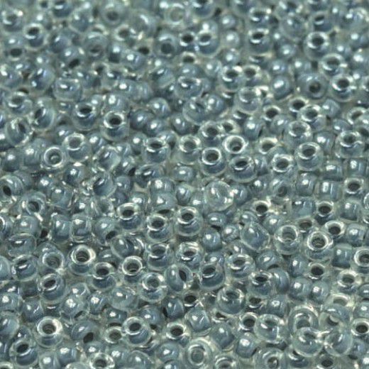 Pearl Grey Fancy Lined Size 11/0 Miyuki Seed beads, Colour 240, 22g approx.