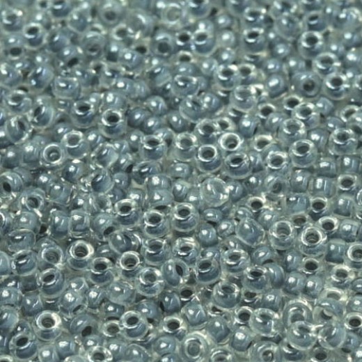 Pearl Grey Fancy Lined Size 11/0 Miyuki Seed beads, Colour 240, 22g approx.