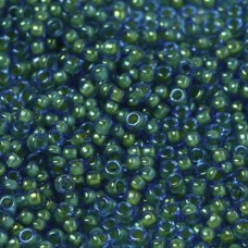 Aqua Green Fancy Lined Size 11/0 Miyuki Seed beads, Colour 3743, 22g approx.