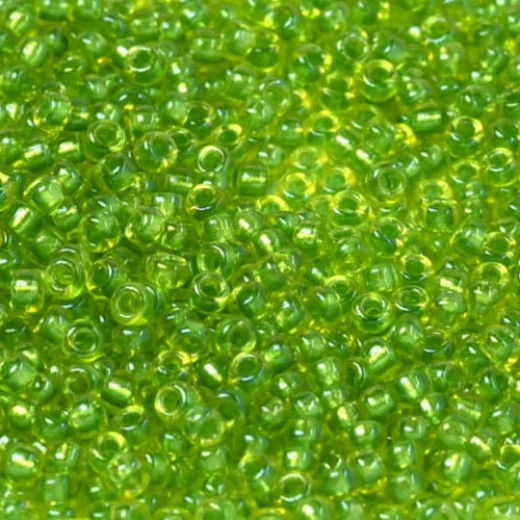 Celery Fancy Lined Size 11/0 Miyuki Seed beads, Colour 3739, 22g approx.