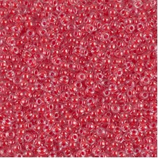 Dark Coral Lined Crystal Miyuki Size 8/0 seed beads, Colour 226, 22gm