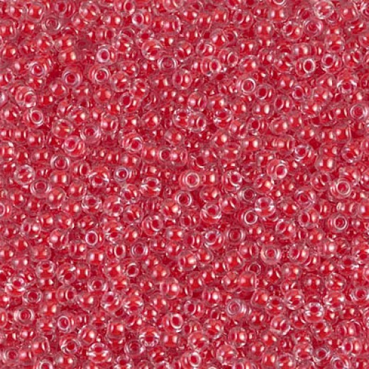 Dark Coral Lined Crystal Miyuki Size 8/0 seed beads, Colour 226, 22gm