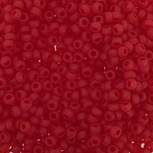 Matte Red Orange Transparent, Miyuki 11/0 Seed Beads, Colour 0140F, 22g Approx