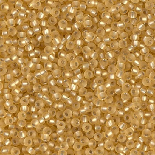 Gold Silver Lined Matte, Miyuki 11/0 Seed Beads, Colour 0003F, 22g Approx