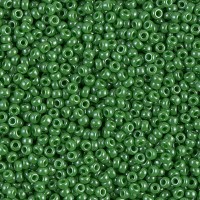 Miyuki Size 11 Seed Beads, Green Opaque Luster, Colour 0431, 22g Approx.