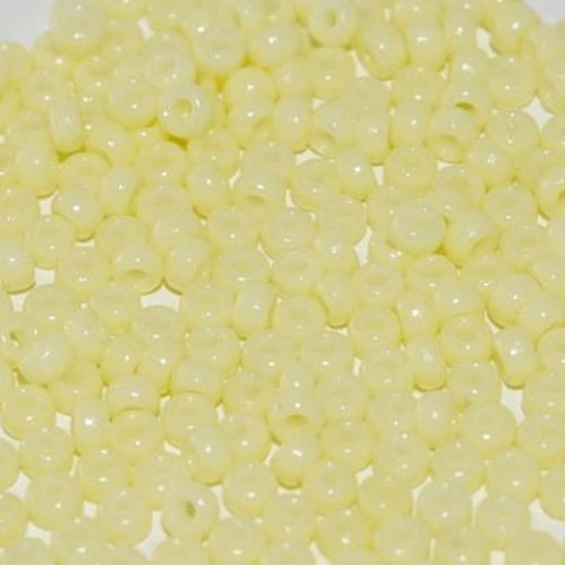 Opaque Light Lemon Ice Duracoat, Miyuki 15/0 Seed Beads, Colour 4451, 8.2g approx.