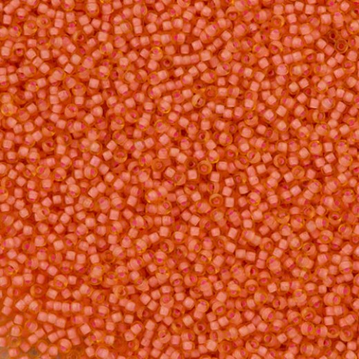 Salmon/Lined Lt. Ambr Semi-Matte, Colour-1935, Miyuki 11/0, 22g