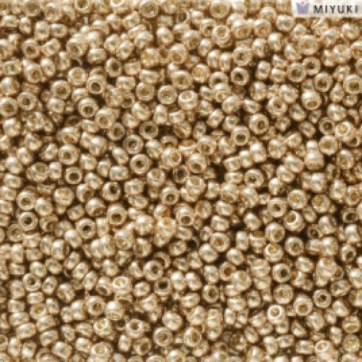 Duracoat Galvanised Light Champagne Miyuki 11/0 Seed Beads, Colour 5104, 22g approx.