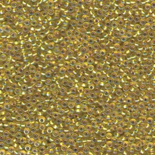 Bulk Bag Silver Lined Yellow AB -1006, Miyuki 11/0, 250gr Bag