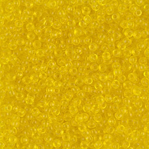 Transparent Yellow, Miyuki 11/0 Seed Beads, Colour 0136, 22g Approx.