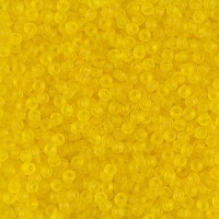 Transparent Yellow Matte, Miyuki 11/0 Seed Beads, Colour 0136F, 22g Approx.