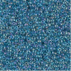 Marine blue lined crystal AB Miyuki 11/0 seed beads, Colour 0279,  22g approx.