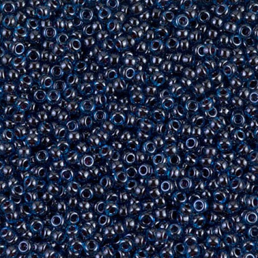 Ruby lined capri blue luster Miyuki 11/0 seed beads, Colour 0358,  22g approx.