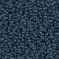 Lined steel blue luster Miyuki 11/0 seed beads, Colour 0390,  22g approx.