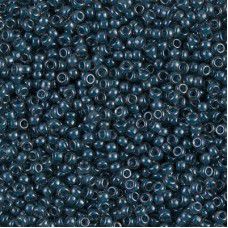 Lined steel blue luster Miyuki 11/0 seed beads, Colour 0390,  22g approx.