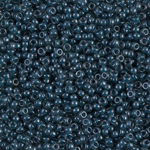 Lined steel blue luster Miyuki 11/0 seed beads, Colour 0390,  22g approx.