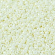 Opaque Eggshell Ceylon Miyuki 11/0 seed beads, Colour 0421,  22g approx.