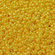Dark yellow opaque luster Miyuki 11/0 seed beads, Colour 0422D,  22g approx.