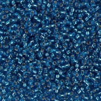 Capri Blue Silver Lined, Miyuki 11/0 Seed Beads, Colour 0025, 22g Approx