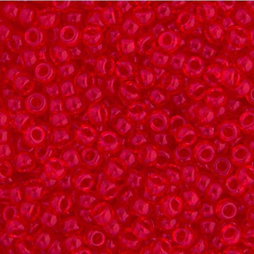 Transparent Semi Matte Red Orange, Miyuki 11/0 Seed Beads, Colour 0140SF, 22g Approx.
