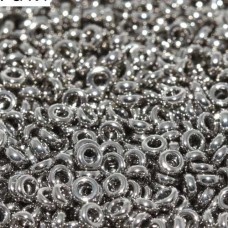 Nickel Plated Miyuki 2.2mm Spacer Beads, colour 0190, approx 4.9g