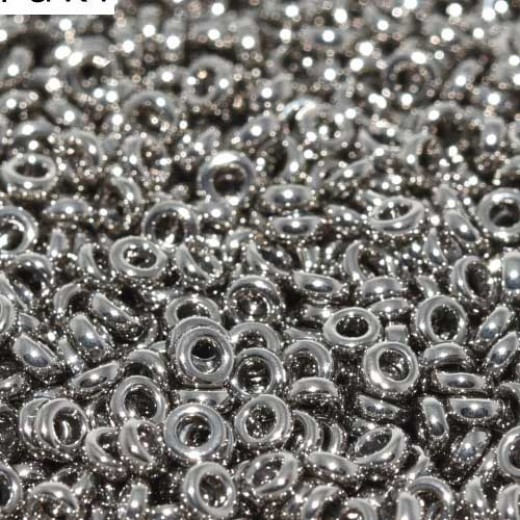 Nickel Plated Miyuki 2.2mm Spacer Beads, colour 0190, approx 4.9g