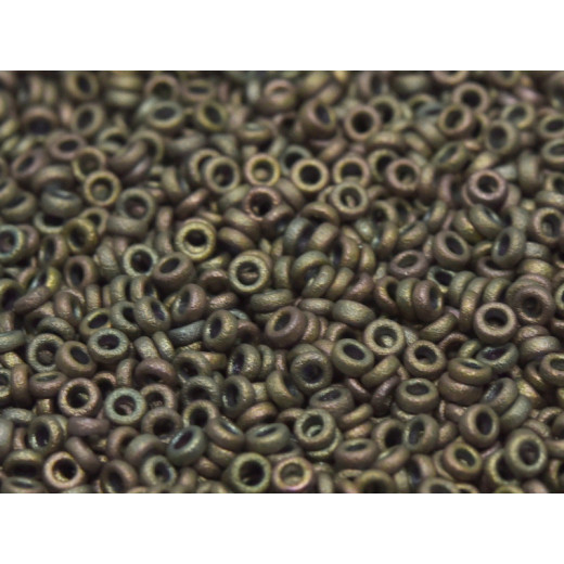 Miyuki Matte Metallic Khaki Iris 2.2mm Spacer Beads, colour 2035, approx 4.9g Miyuki Matte Metallic Khaki Iris 2.2mm Spacer Beads, colour 2035, approx 4.9g