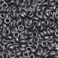 Black Matt Miyuki 2.2mm Spacer Beads, colour 0401F, approx 4.9g