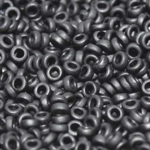 Black Matt Miyuki 2.2mm Spacer Beads, colour 0401F, approx 4.9g