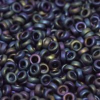 Multi-Iris Matte Miyuki 2.2mm Spacer Beads, colour 0401FR, approx 4.9g