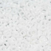 White Opaque Miyuki 2.2mm Spacer Beads, colour 0402, approx 4.9g