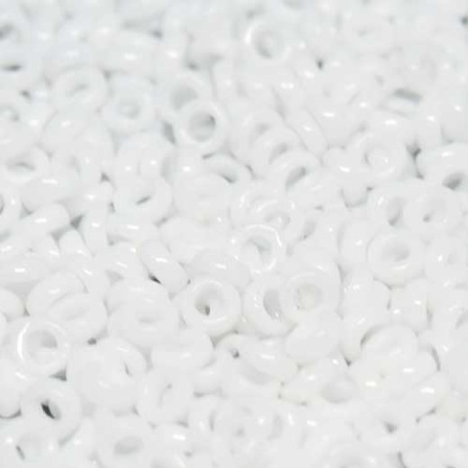 White Opaque Miyuki 2.2mm Spacer Beads, colour 0402, approx 4.9g White Opaque Miyuki 2.2mm Spacer Beads, colour 0402, approx 4.9g